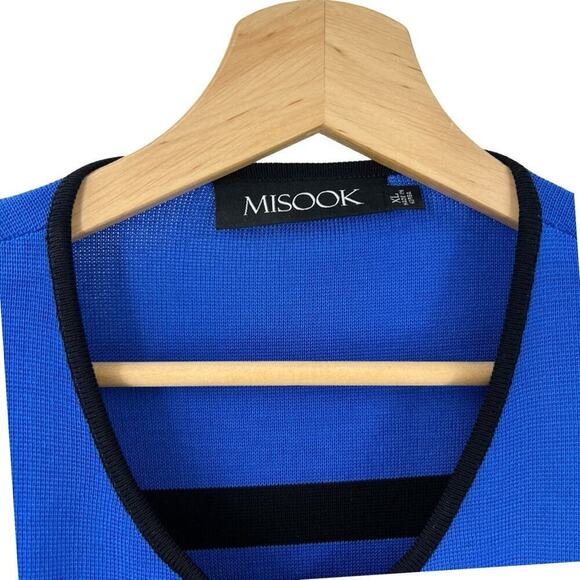 Misook Blue Black Striped Zip Jacket Sz XL - Picture 5 of 6